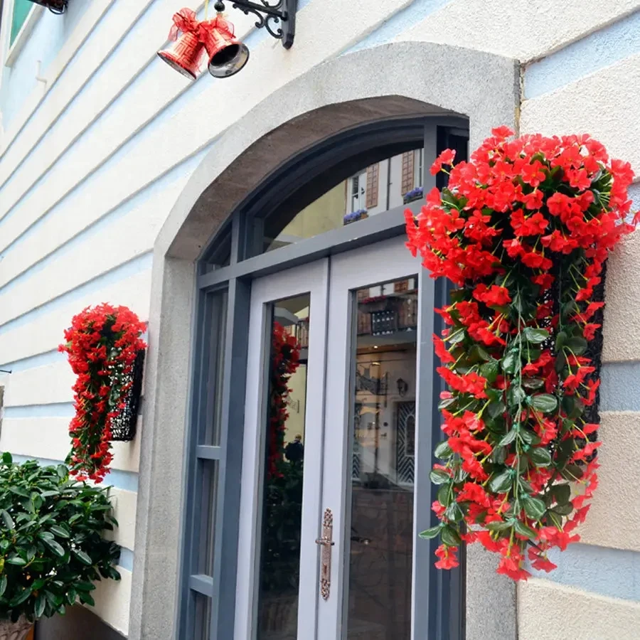 Fiori viola artificiali festa di nozze appeso balcone decorazione del giardino parete finta pianta di vite ghirlanda di fiori finti decorazioni per