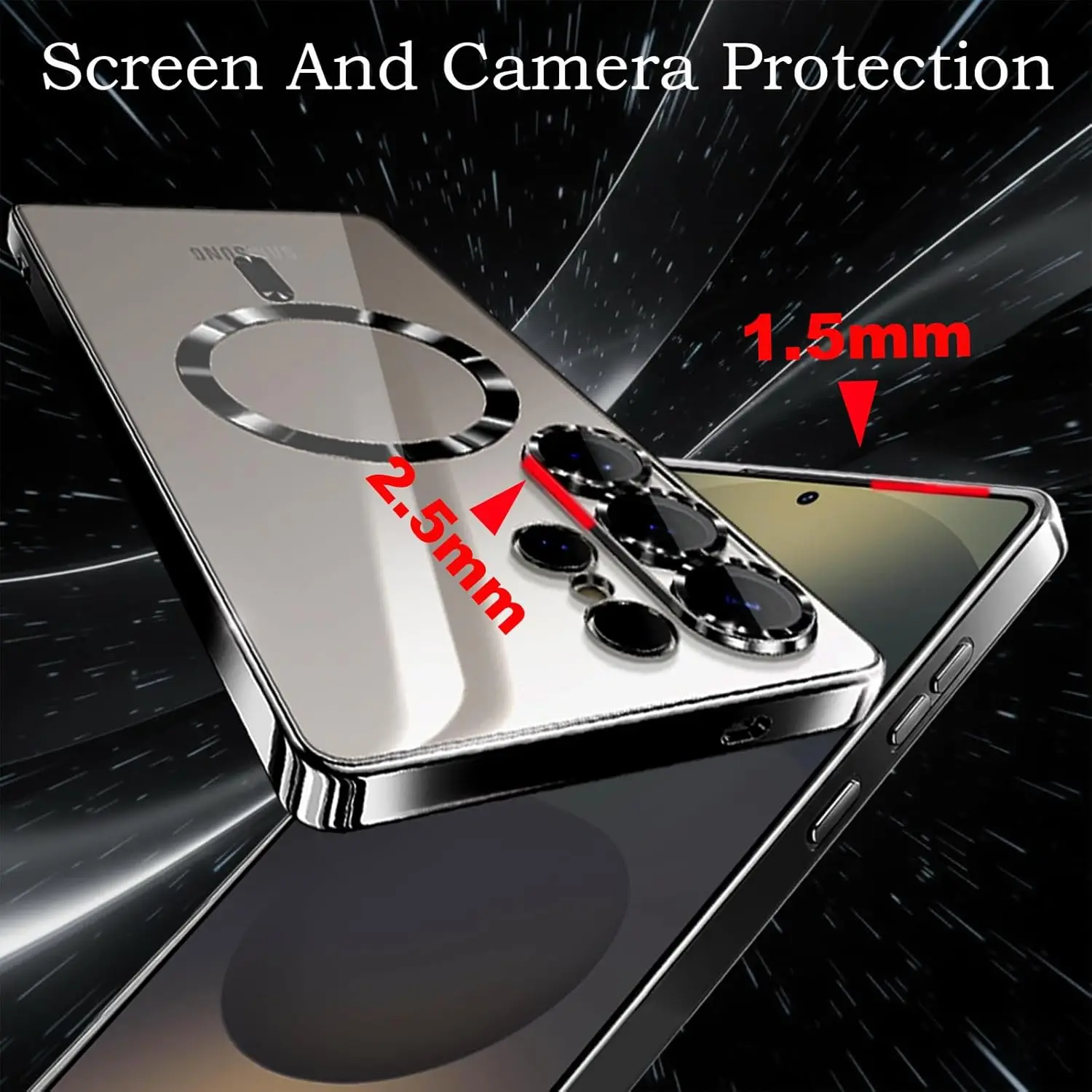 Luxury Transparent Plating Magnetic Wireless Charge Case for Samsung Galaxy S26 S25 S24 S23 S22 S21 Ultra Plus FE Note 20 Cover - view 5