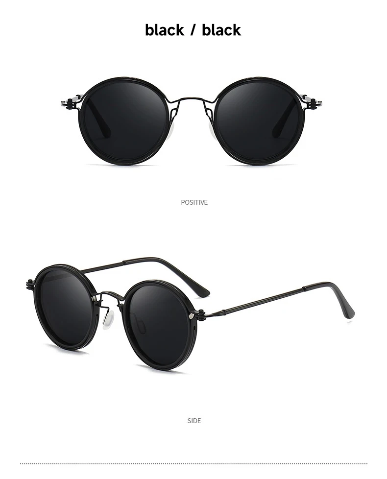 Neue 2026 Vintage Polarisierte Sonnenbrille für Herren Runde Retro-Sonnenbrille Hochwertige Legierung Brillen zum Fahren und Angeln – Detail 12