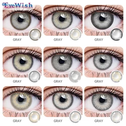 2Pcs Grey Contact Lenses with Diopters Graduated Beautiful Pupil Prescription Correct Myopia Hydrophilic Cosmetics Accessories