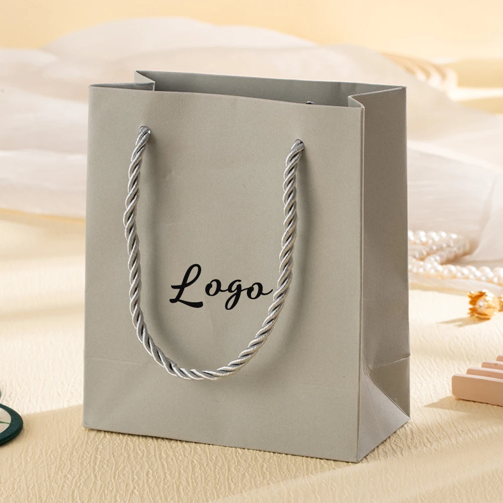 أكياس هدايا صغيرة بمقابض 14x12.5x6 سنتيمتر الوردي شكرا لك ورقة هدية التفاف حقيبة بوتيك التسوق السائبة لحفل الزفاف دش الزفاف #5