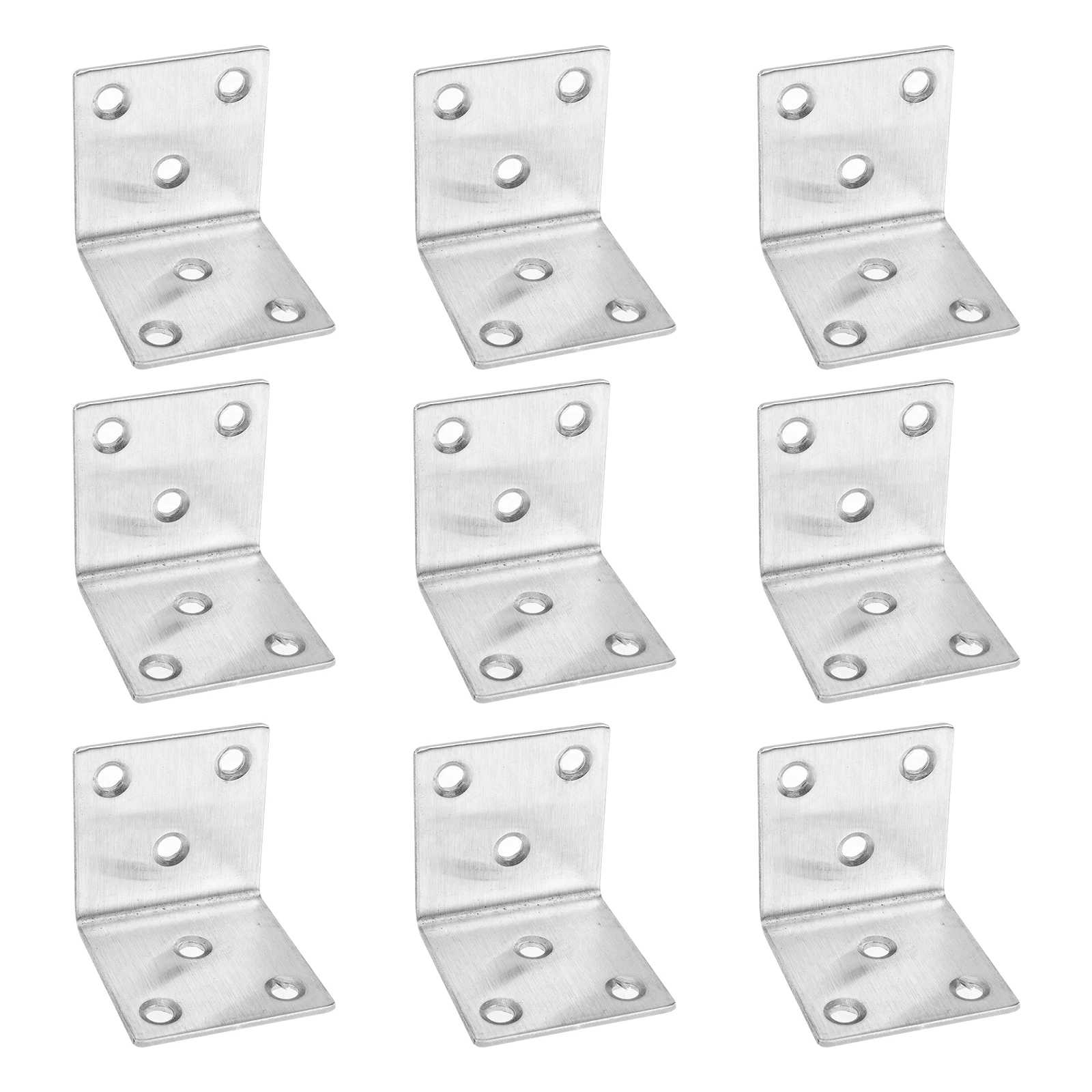 

10pcs L-shaped Corner Brackets Heavy Duty Shelf Supports Stainless Steel Strong Load-bearing Closet Bookshelf Cabinet Hardware