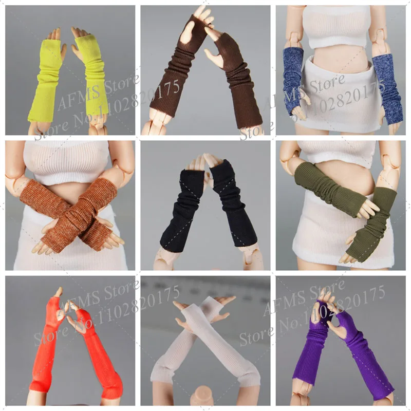 1/12 Scale Collectible Figure Arm Sleeves Gloves Candy Colored Joint Arm Guard Fit 6Inch Anime Women Soldier Action Figure Body