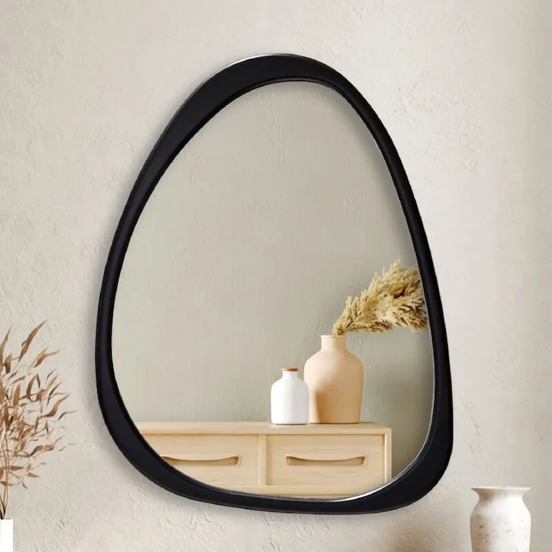 Espelho de maquiagem de parede de comprimento total estilo medieval espelho de maquiagem de quarto em formato especial adequado para pendurar cortinas de casa