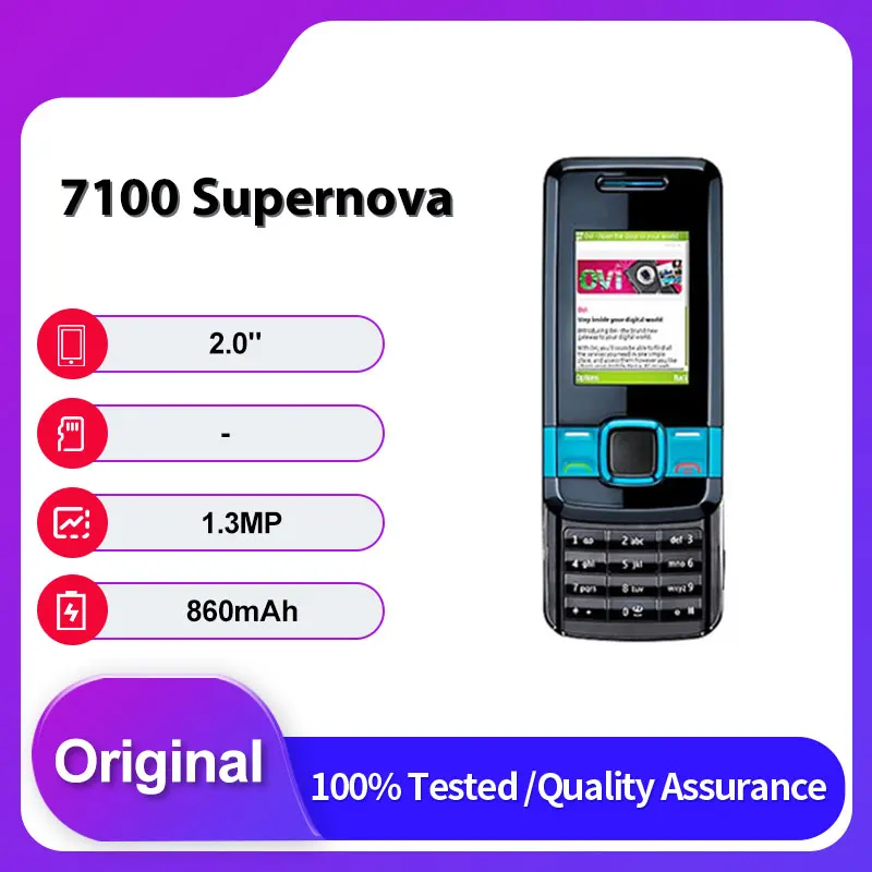 الأصلي مقفلة 7100S 7100 Supernova واحد سيم GSM 900/1800 بلوتوث الهاتف المحمول لوحة المفاتيح العربية الروسية المصنوعة في فنلندا