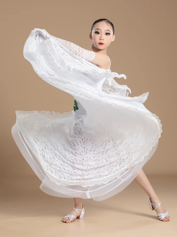 2025 Modern Dance Skirt Set Children's Waltz Ballroom Dance Performance Training Suit Ballroom Dance Competition Costumes