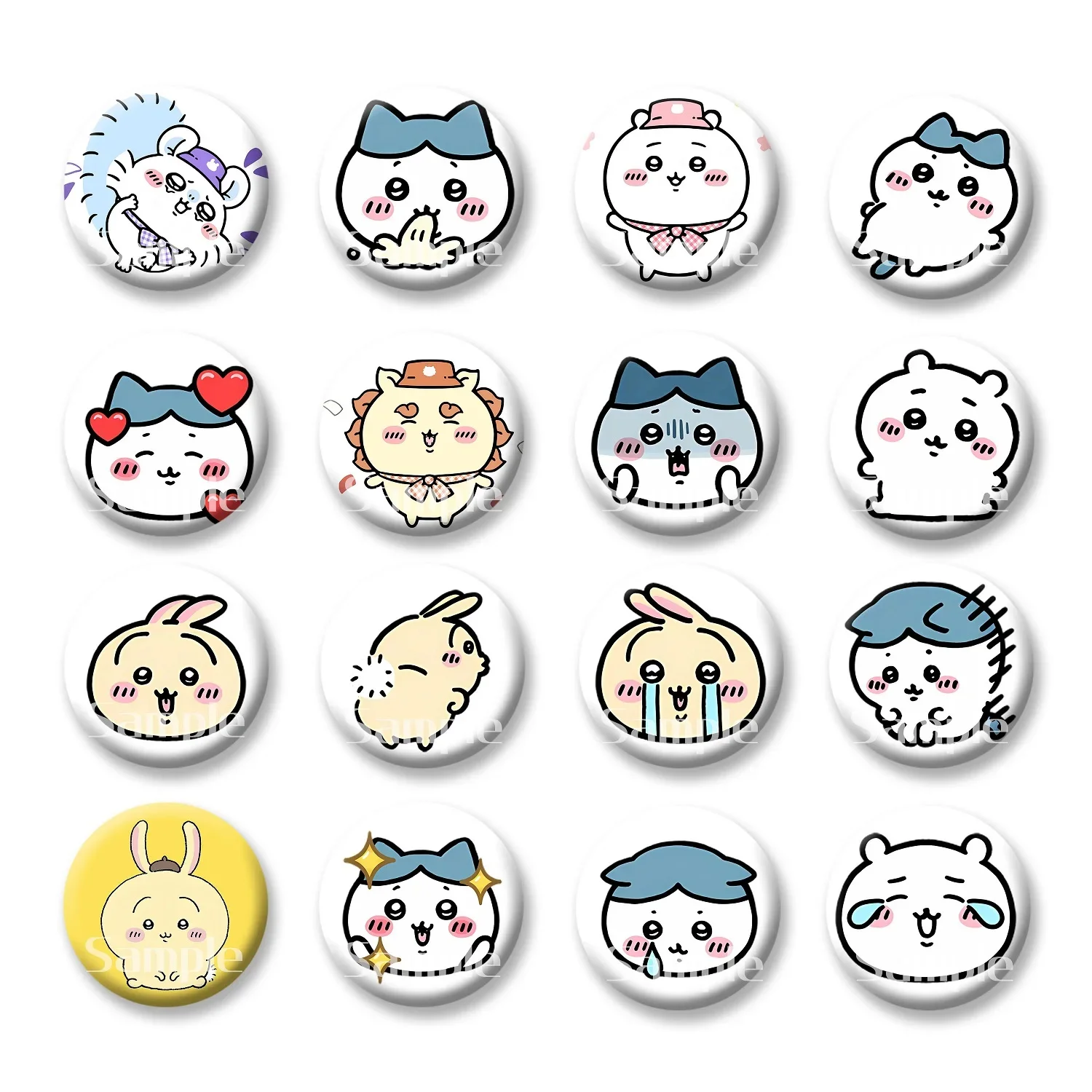 

Chiikawa Emoticon Flash Badge Anime Card Collect Brooch Keychains Fridge Magnet Makeup Mirror ACG Accessories Boys Girls Gift