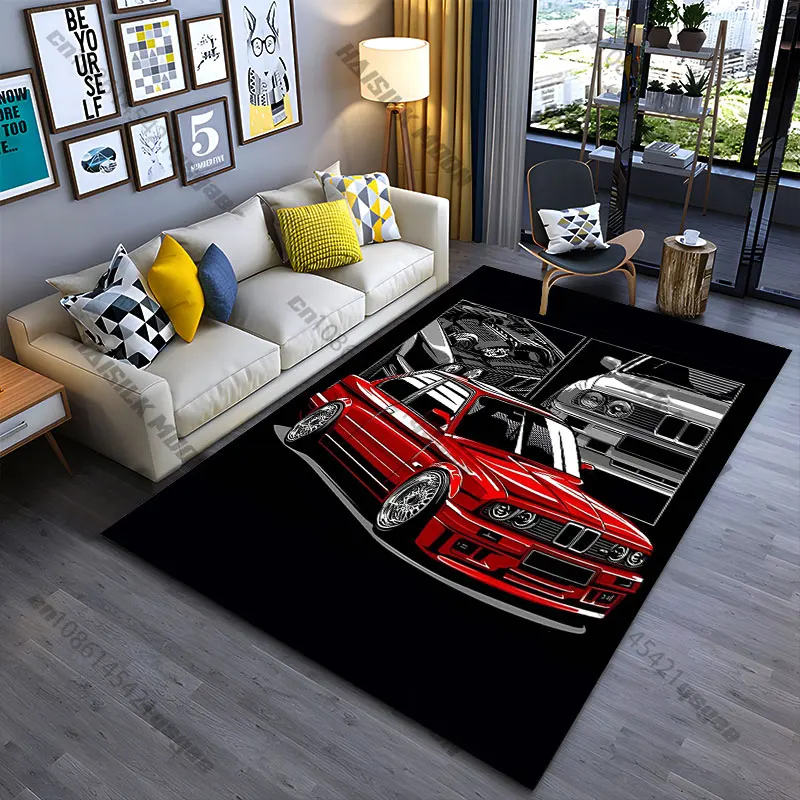

Classic car performance design carpet Yoga living room room decor children's crawling mat doormat area rug games mat