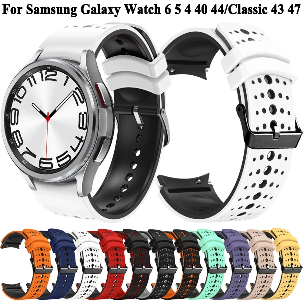 Sports Silicone Strap For Samsung Galaxy Watch 6 5 4 44mm 40mm Band Bracelet For Galaxy Watch 6 Classic 43mm 47mm Belt Watchband