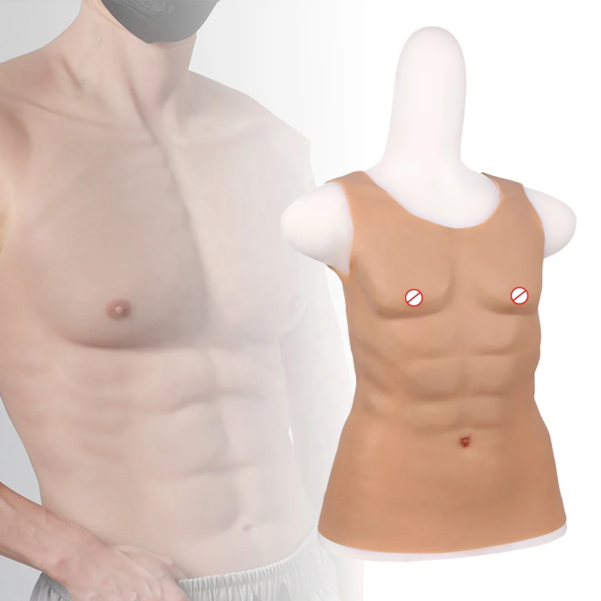 Macho Strong Abdominal Artificial Simulation Chest Muscles Belly Silicone Muscle Suit Cosplay Anime Muscle Suit