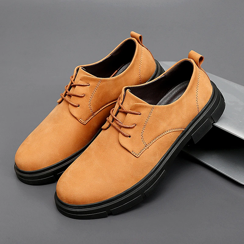 Golden Sapling Retro Men's Casual Shoes Comfortable Platfrom Flats Leisure Business Loafers Fashion Tooling Shoe Classics Flats