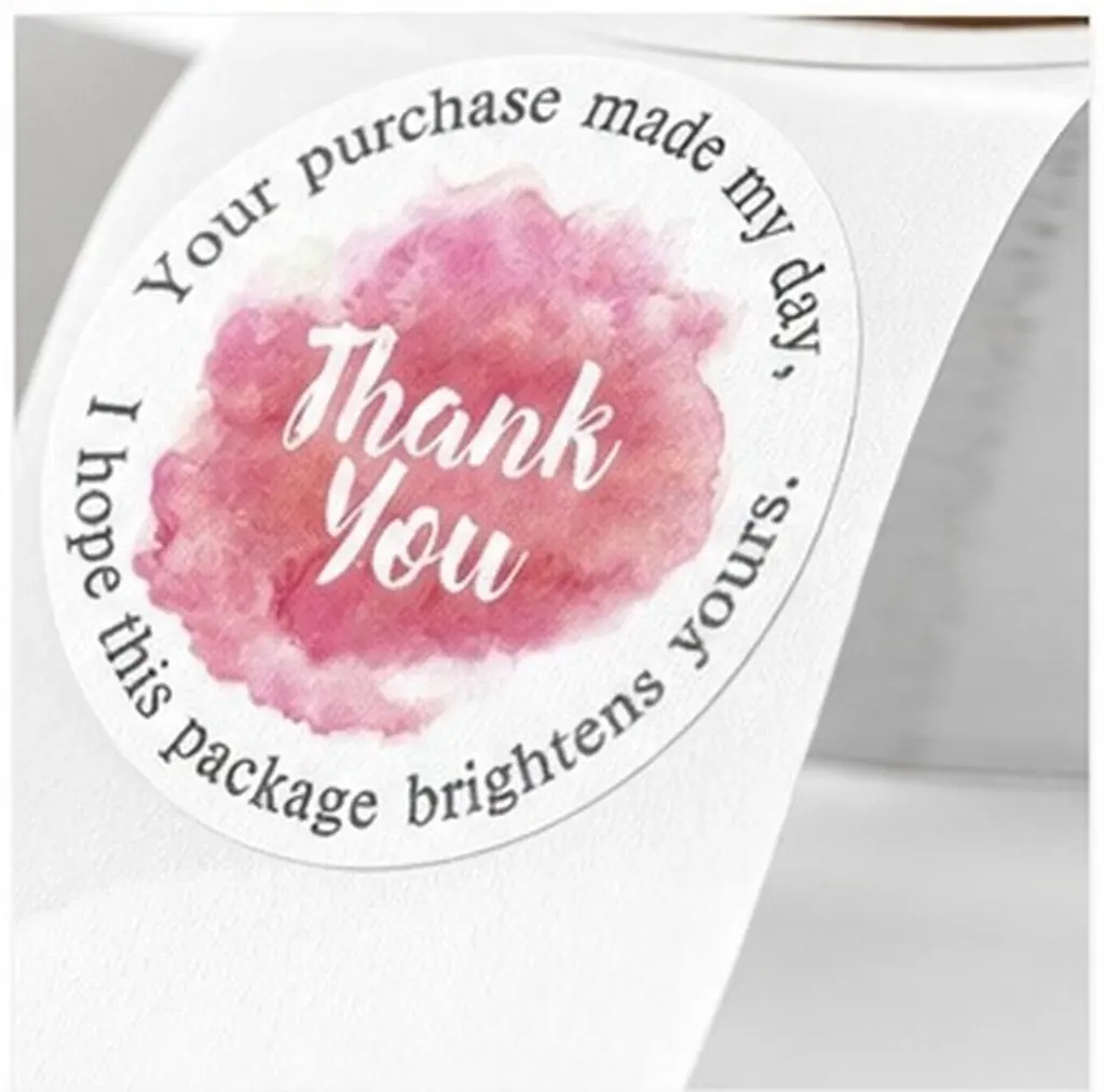 500Pcs Thank You Stickers Adhesive Premium Quality for Candy Bags Biscuit Packaging Envelope Sealing DIY Gift Label