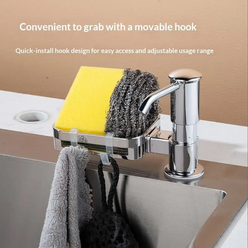 Rustproof Kitchen Sink Dish Soap Dispenser Pump with Silicone Extension Tube for Home Commercial Kitchen Use