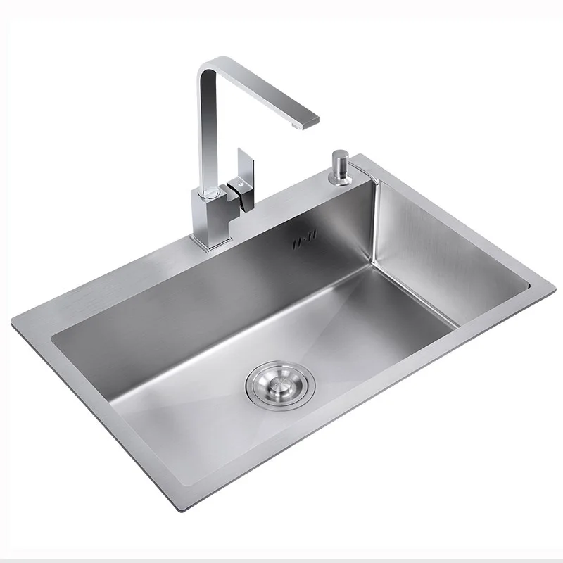 

Stainless steel handmade sink, single , kitchen sink, vegetable basin, thickened vegetable single basin under the counter