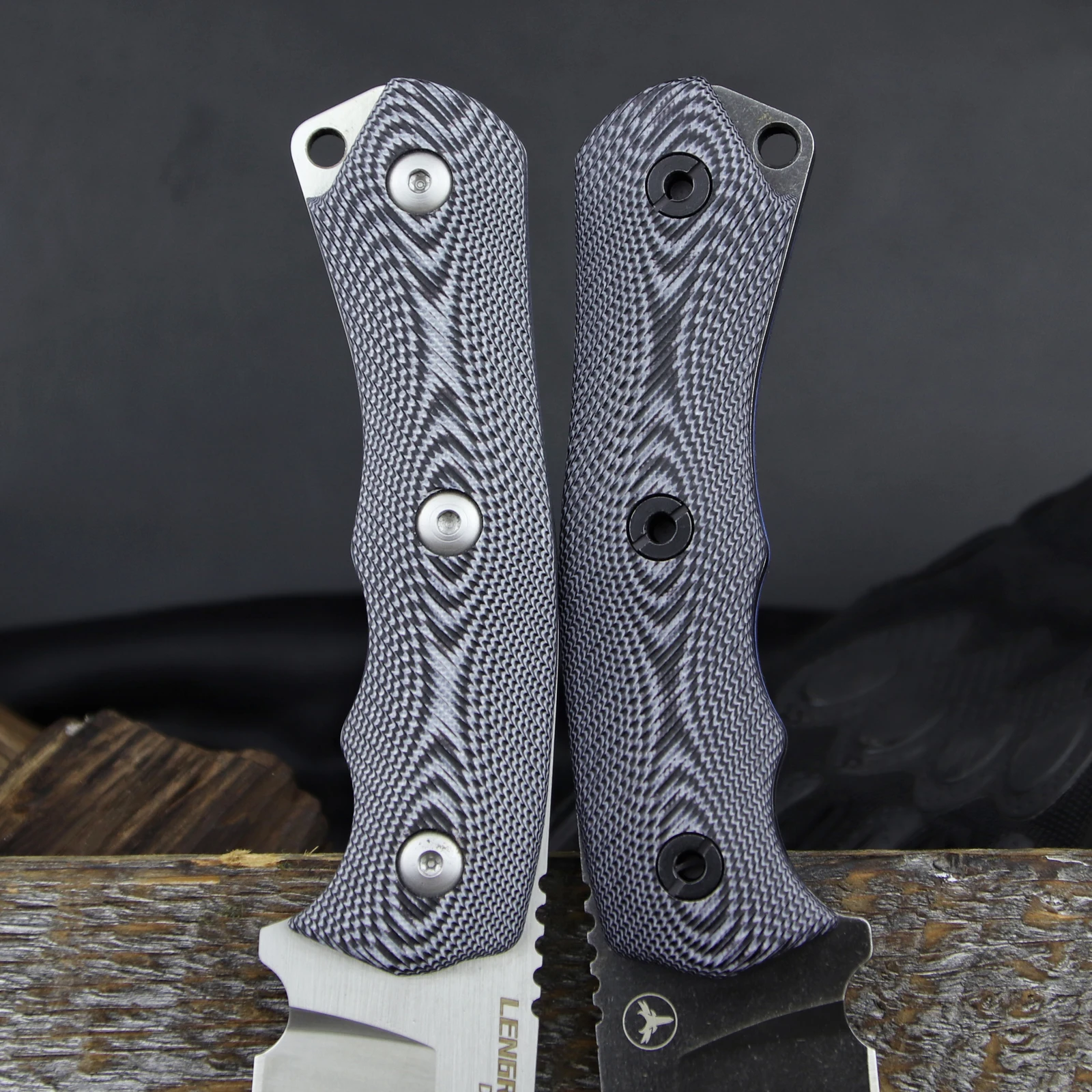 LENGREN Cruiser 10.9 بوصة شفرة ثابتة للصيد، سكين تكتيكات التخييم في الهواء الطلق، مقبض حاد كامل Tang DC53 Steel G10، غمد Kydex #4