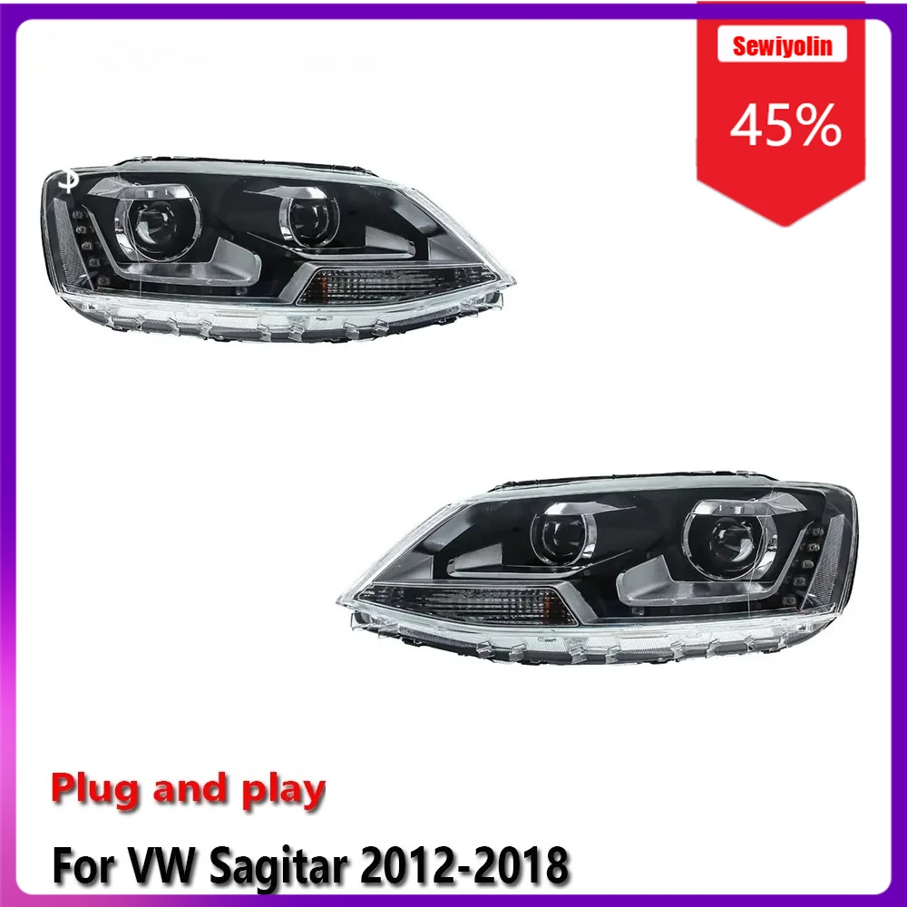 

Sewiyolin Car LED Lamp Headlight Assemblies For Volkswagen Sagitar 2012-2018 Fog DRL Brake Turn Signal Lamp Plug And Play