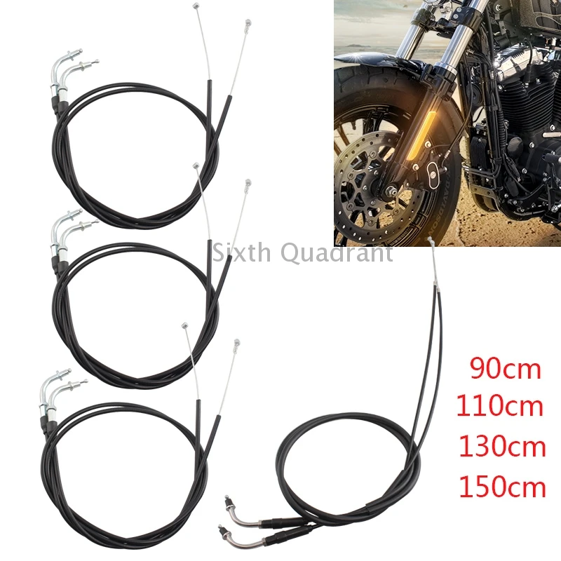 

Motorcycle 90cm-150cm Throttle Cable Wires Clutch Line Fits For Harley Sportster 1200 883 Dyna Softail Road King New Black Parts