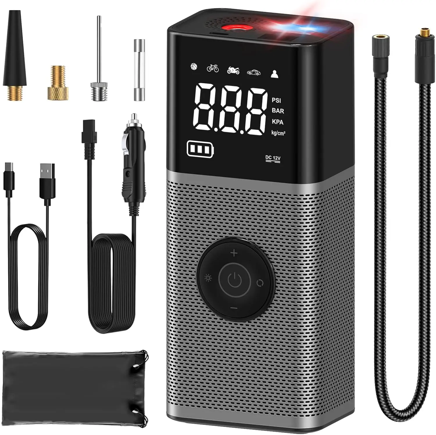 

Беспроводной цифровой насос для накачивания шин 12 В 150 фунтов на квадратный дюйм портативный насос для автомобильного обслуживания надувных предметов