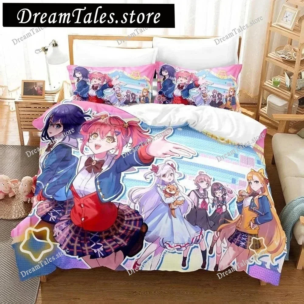 Kawaii Girl World Dai Star Cartoon Poster Sheets Quilt Covers Bedding Dormitory Sheets Bedding Set Soft Warm Bedding Set