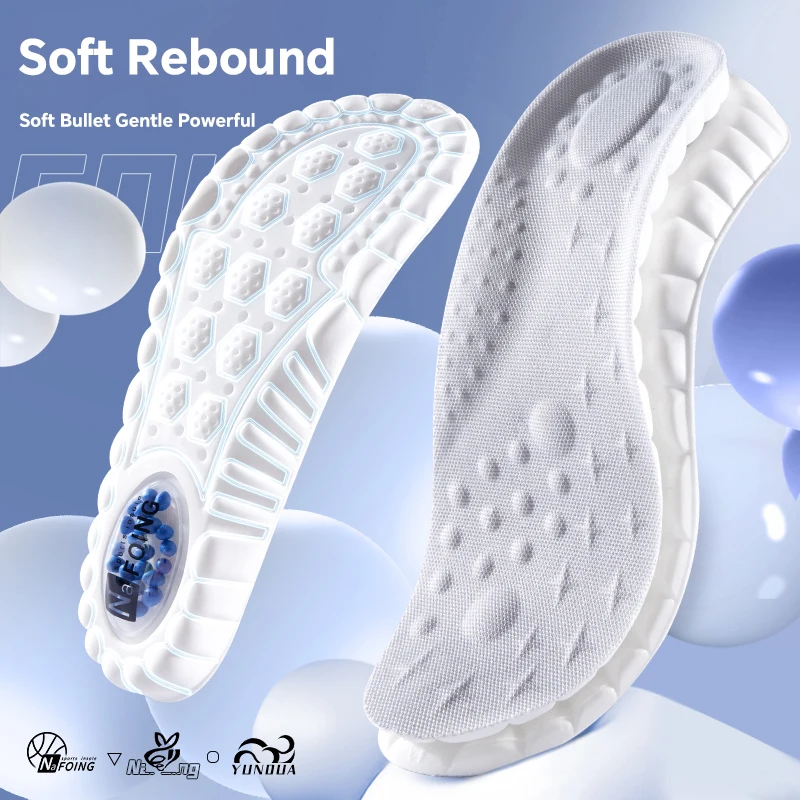 4D Cloud Technology Sport Insoles for Shoes Sole Soft Breathable Shock Absorption Shoes Pad for Men Women Arch Support Insoles