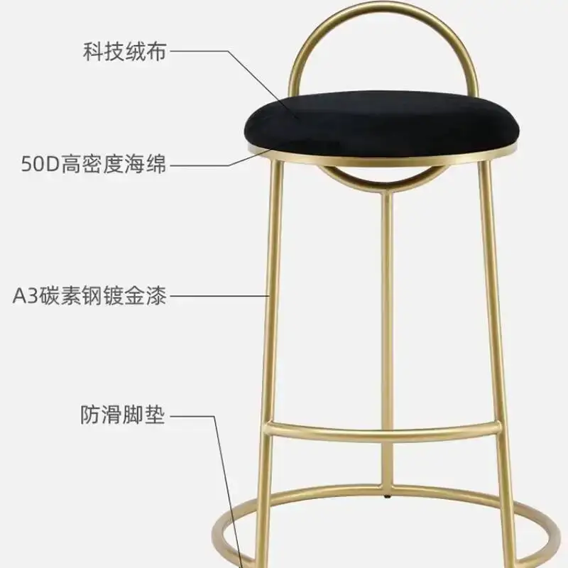 الشمال الحديثة بسيطة بار الطعام كراسي المنزل المطبخ الفاخرة الاسترخاء كراسي عالية الحديد المطاوع بار مطعم Cadeiras الأثاث WKDC #3