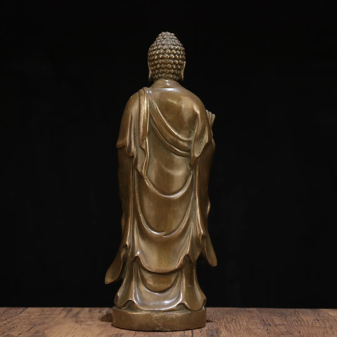 9 "المجموعة الشعبية القديمة Xizang القديمة النحاس أميتابها شاكياموني يجلس بوذا الحلي قاعة العبادة تاون هاوس طرد الأرواح الشريرة