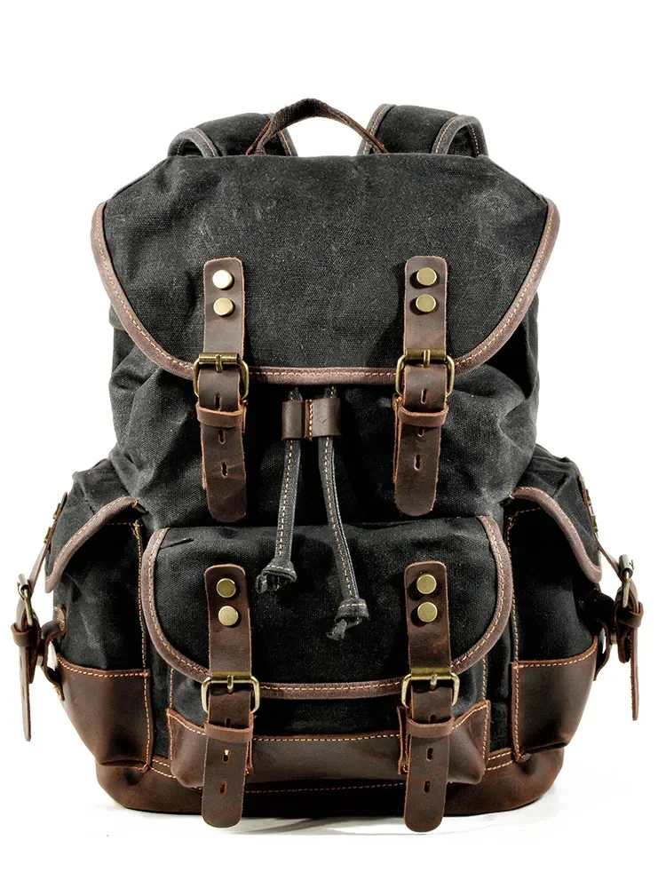 

Heavy Industry Vintage Canvas Men's Waterproof Hiking Mountaineering Outdoor Charge BC Helmet Bag