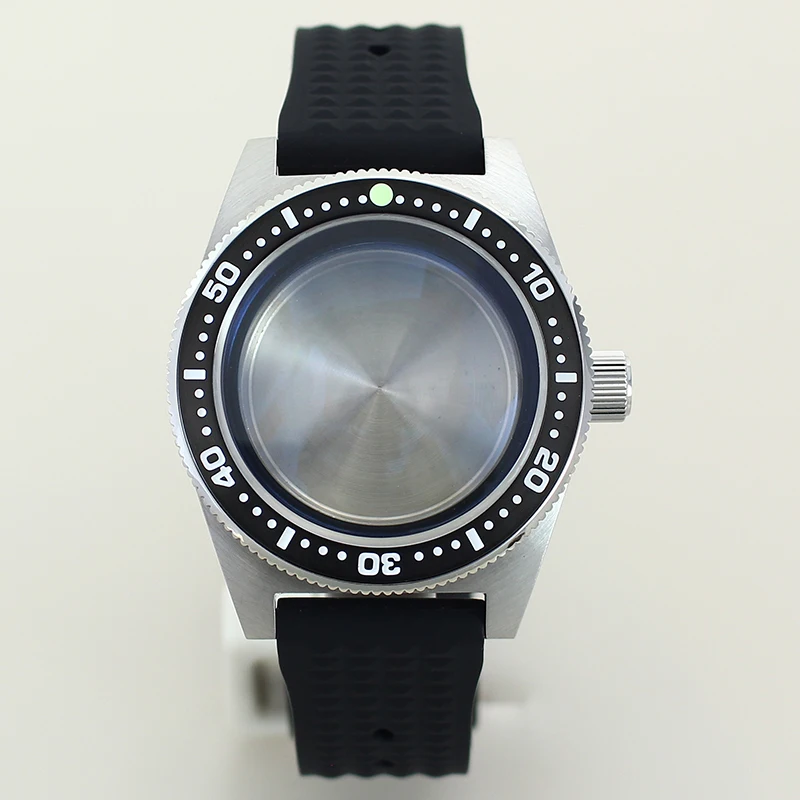 

40mm Stainless Steel Watch Case Rubber Strap For NH36 NH35 NH38 4R36 Movement AR Domed Sapphire Glass 62MAS Modified watch parts