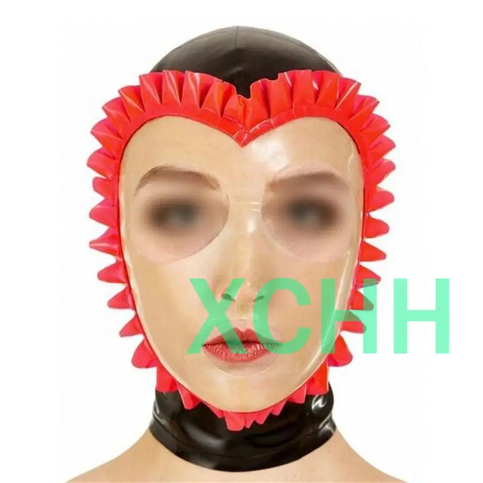 

Sexy Design Women Full Face Handmade Latex Hood Open Eye and Mouth Fetish Customize Size Mask for Face Women