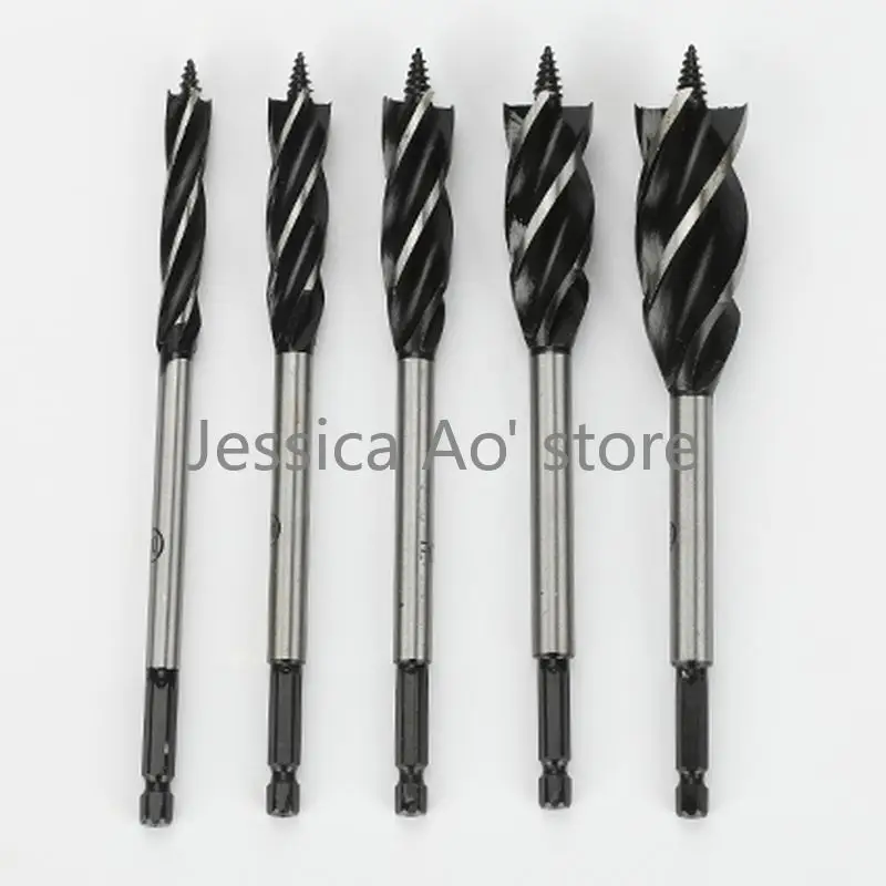 4pcs 10 12 14 16mm Four Slot Four Blade Woodworking Auger Bits Wood Door Opening Device Door Lock Bore Hole Drill 165mm Length