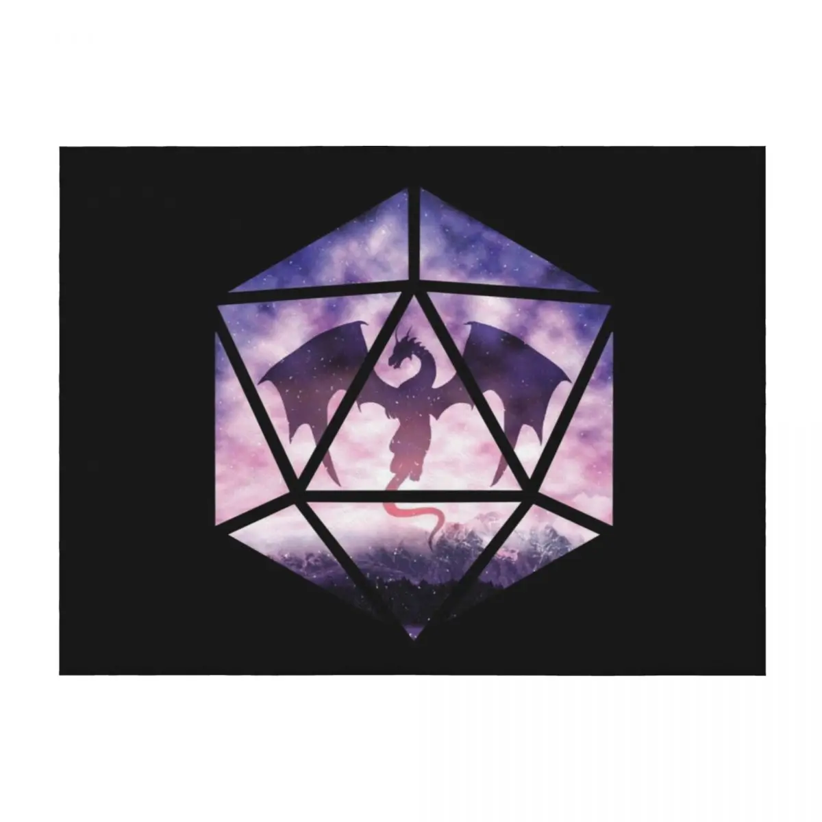 

Purple Sky Dragon D20 Throw Blanket Bed Loose Quilt Large Blankets