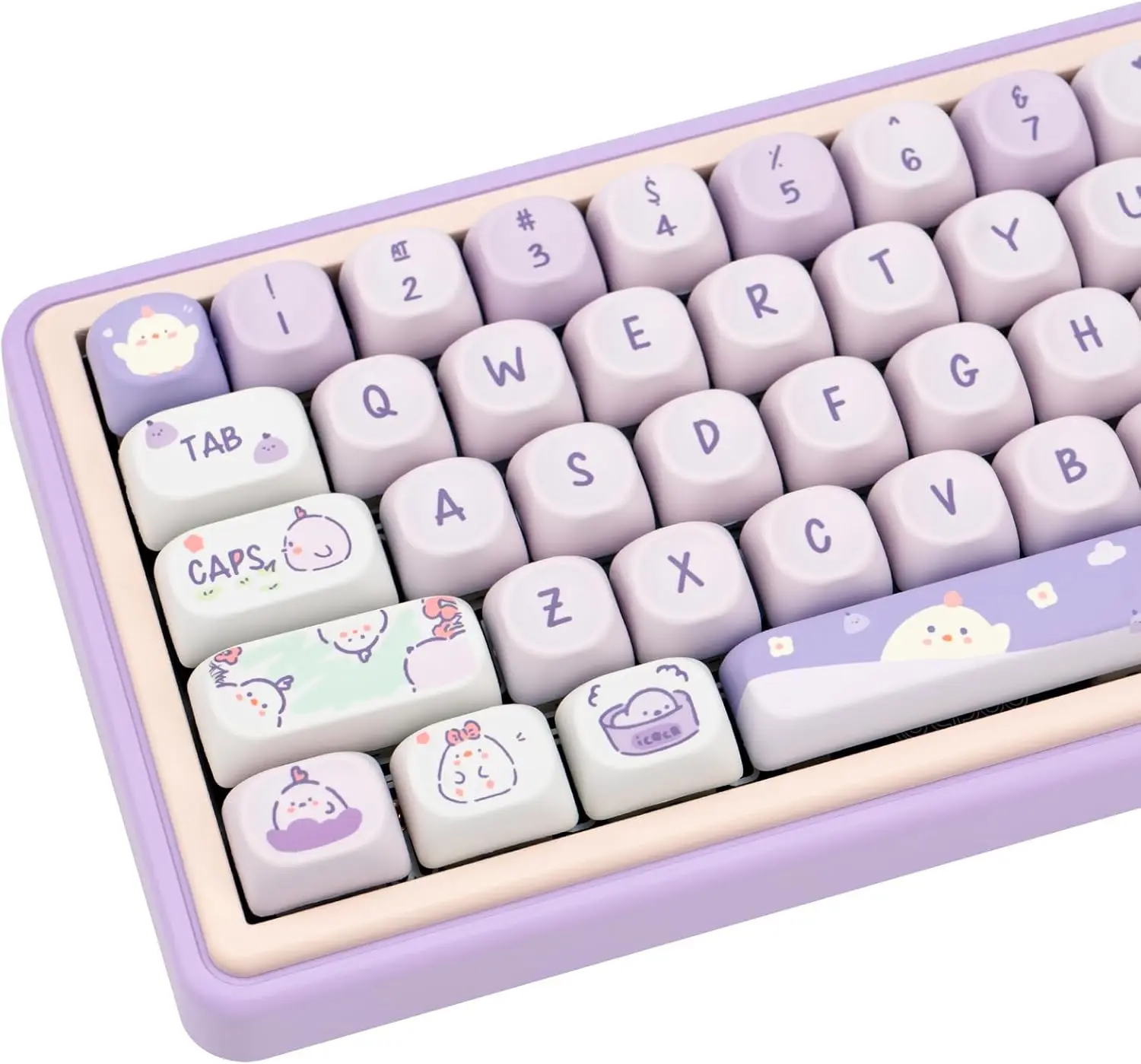 

Колпачки для клавиш PBT, 132 клавиши, милые колпачки для клавиш с сублимационной печатью, набор колпачков для клавиш с профилем MOA для механических клавиатур Cherry Gateron MX Keys