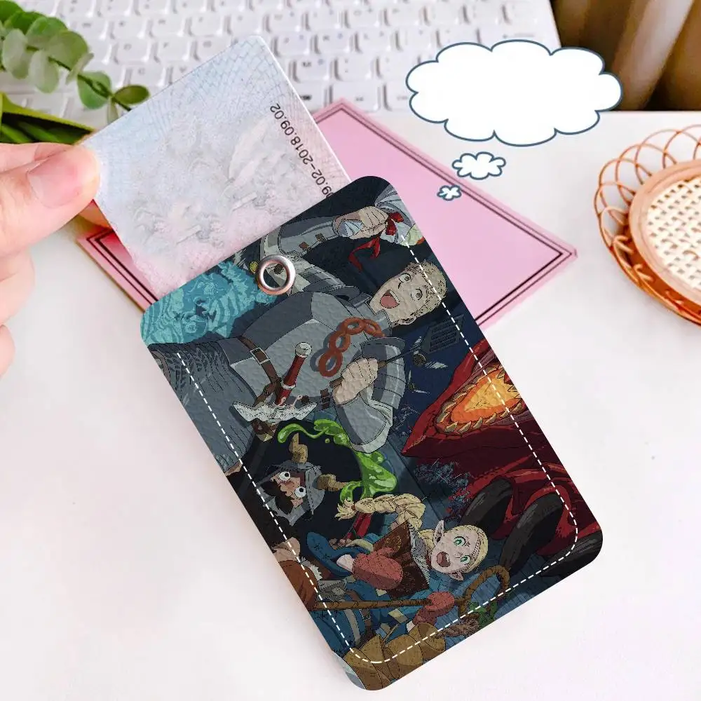 أنيمي لذيذ في الزنزانة بو الجلود الناعمة مستطيلة حامل بطاقة المفاتيح التعريفي مصعد غطاء للحماية الشباب Faion Accory