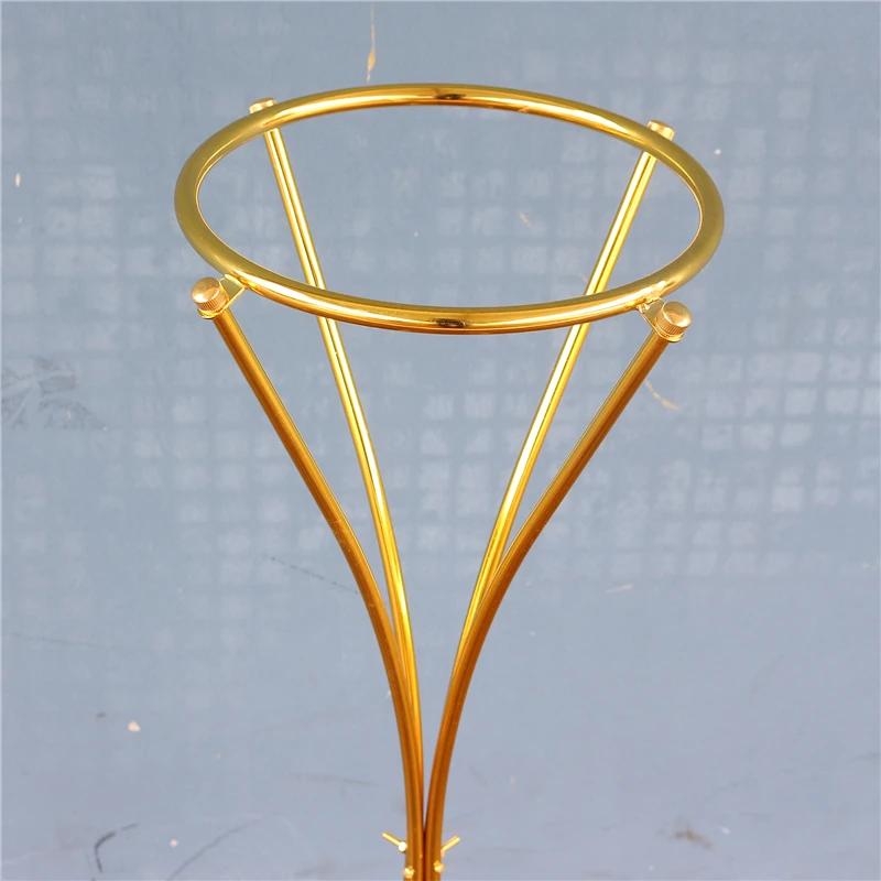 JAROWN Gold Plated Wedding Metal Flower Stand Tall Centerpiece Geometric Stand Vase Table Floral Display Stand Wedding Decor