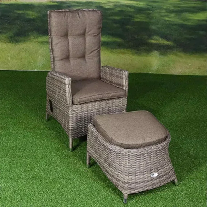 Outdoor courtyard rattan sofa multifunctional balcony recliner