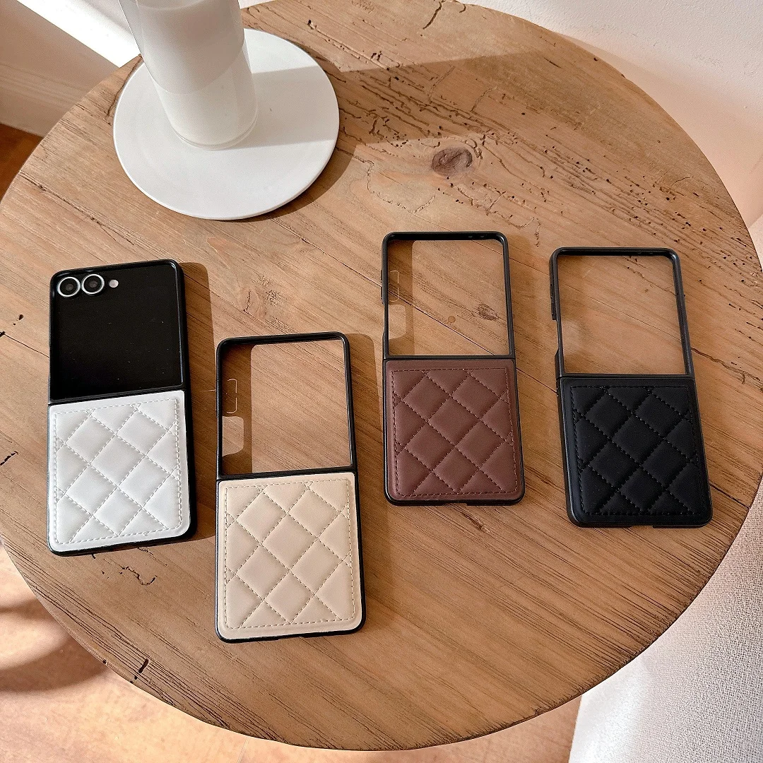 

Trendy Diamond Grid 3D Leather Case for Samsung Galaxy Z Flip7 Flip5 Flip6 Shell Phone Cover Z Flip4 Z Flip 5 Z Flip 6 Z Flip 7