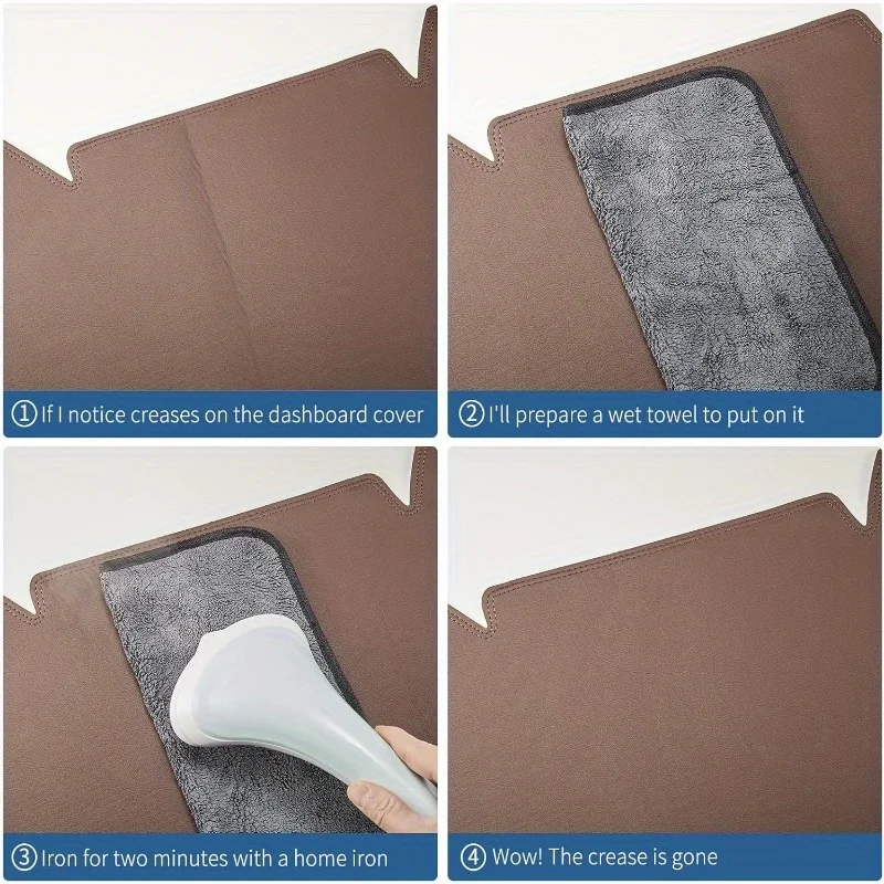 غطاء لوحة القيادة الجلدية لسيارة تشيفي/جي إم سي 1999-2006 (سييرا/سوبربان/تاهو/يوكون، بني، حماية من الشمس) #5