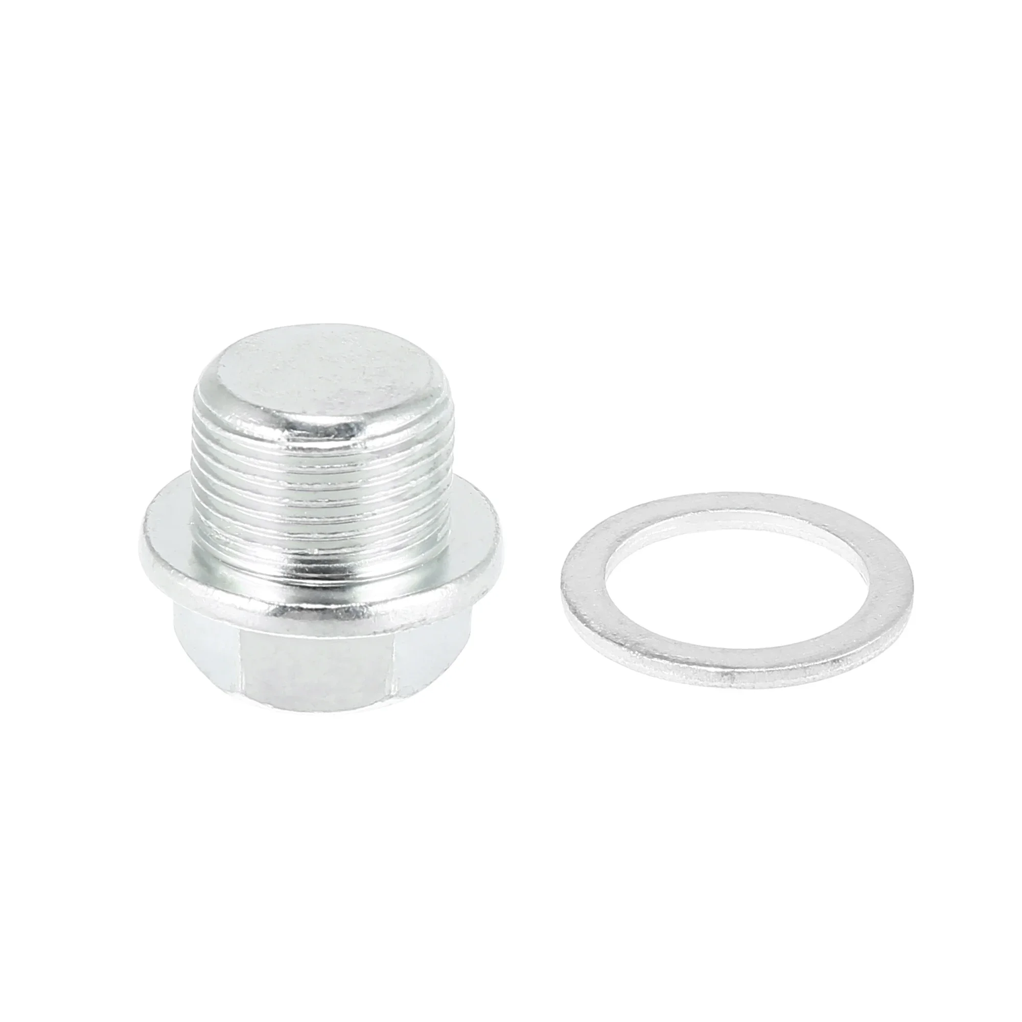 X Autohaux 1/2/4Pcs M22 x 1.5 Car Engine Oil Drain Plug Screw w/ Stainless Steel Seal Ring Replacement for GM Silver Tone