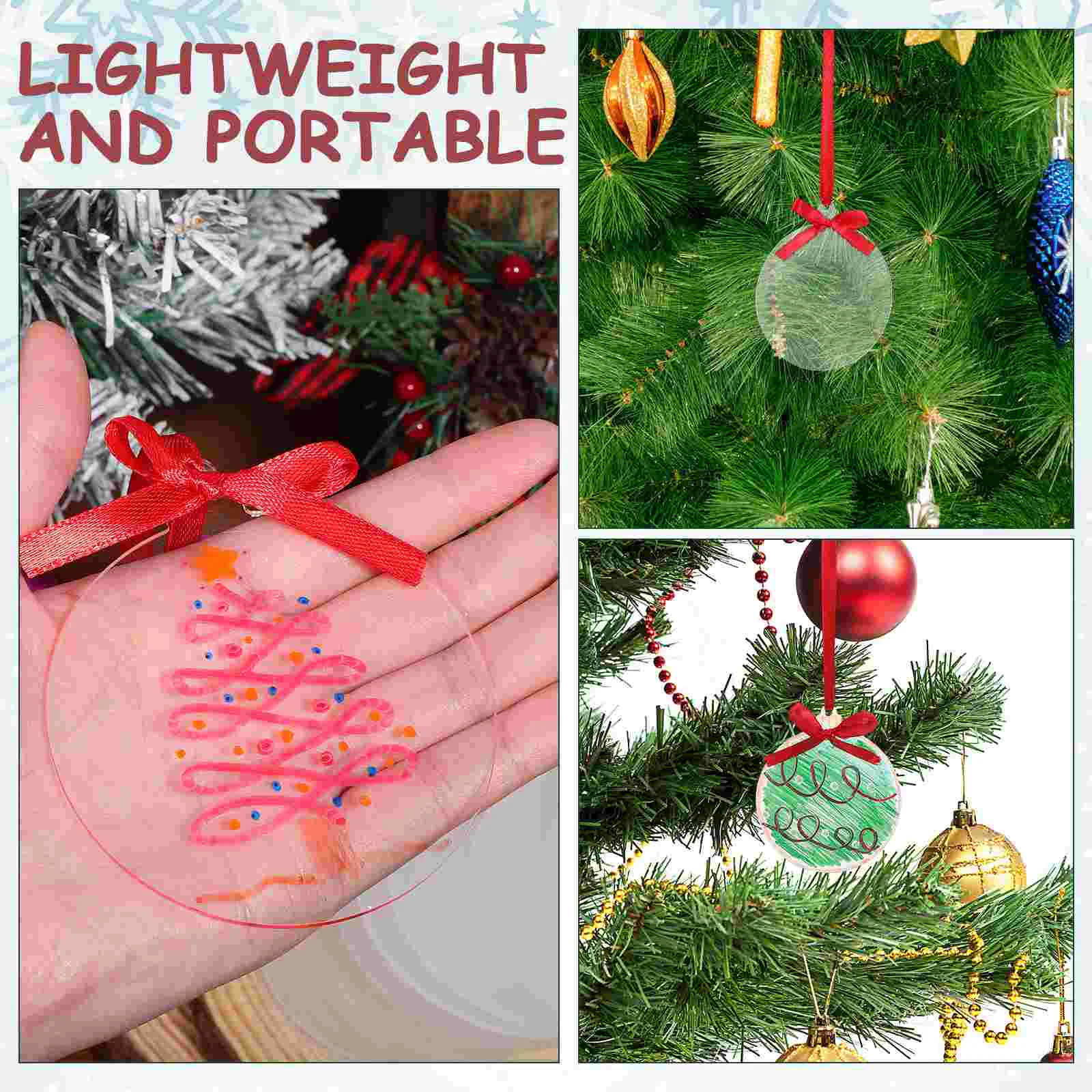 

18 Pcs Clear Christmas Ornaments Round Acrylic Blanks Acrylic Circle Blanks Christmas Tree Hanging Ornaments With Craft Rope