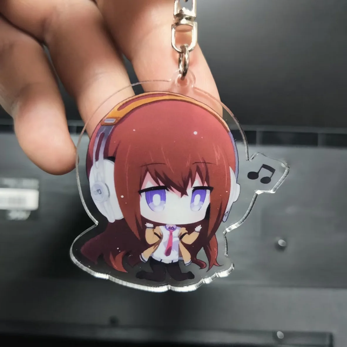 Hot Anime Steins;Gate Figures Makise Kurisu Cosplay Acrylic Double-Sided Keychains Cute Bag Pendant Decor Toy Keyrings Xmas Gift