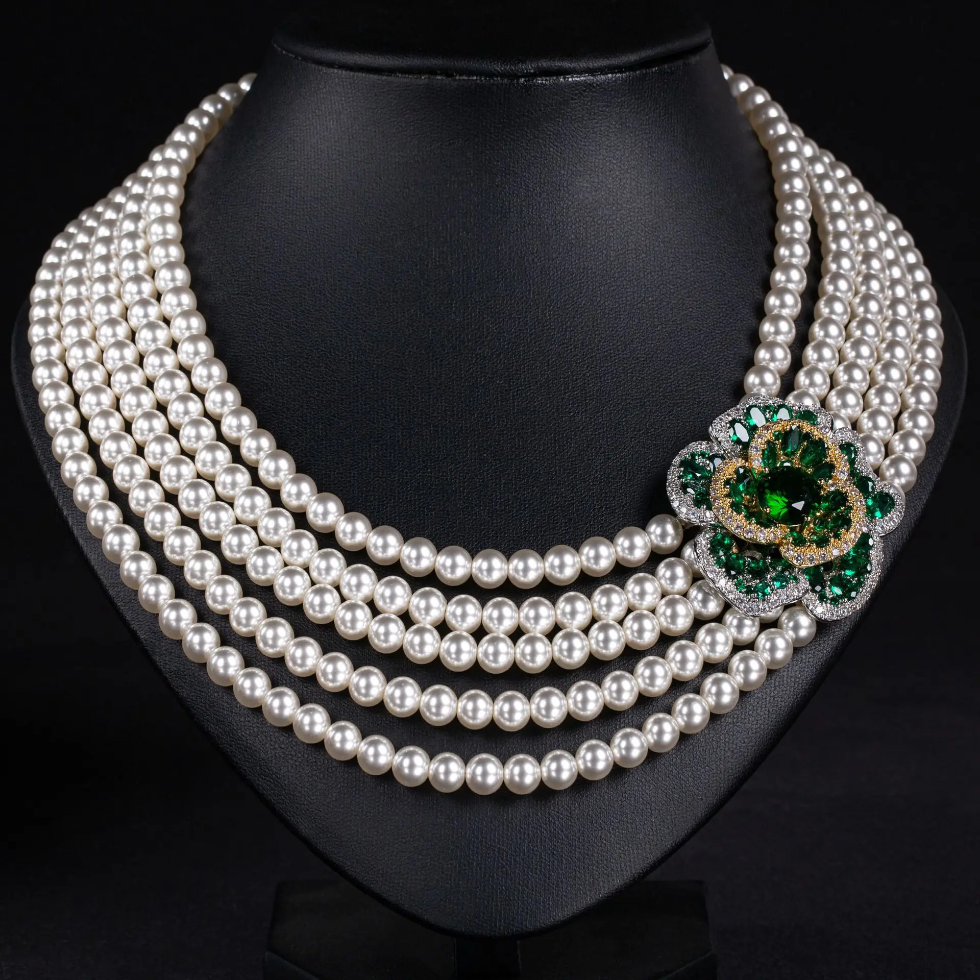 

Luxury Retro Multi-layer Freshwater Pearl Choker Necklace Elegant Personalized Women Party High Grade Jewelry Gift