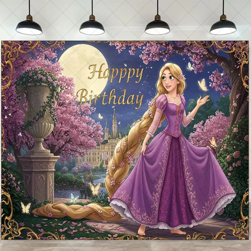 Cartoon Tangled Rapunzel Thema Geburtstag Party Dekorationen Hintergrund Einweg Geschirr Luftballons Baby Dusche Banner Kinder Geschenk