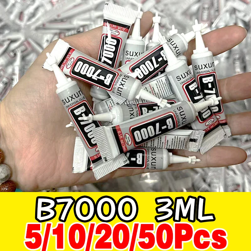 

5/10/20/50pcs SUXUN B7000 Super Glue 3ml Mobile Phone Touch Screen Adhesive Telephone DIY Repair Point Diamond Jewelry Glass