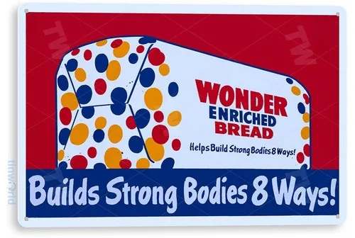 TIN SIGN Wonder Bread Loaf Metal Décor Art Kitchen Farm Store Cottage A689