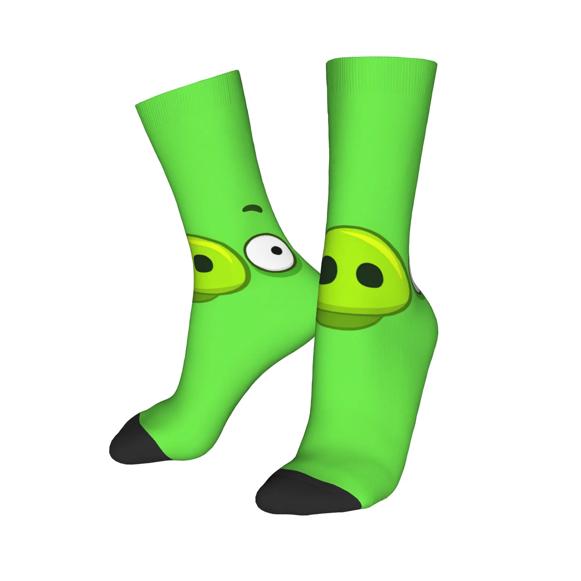 An Angry Pig Face With Two Eyes Cartoon Face Meme Socks Printed Stockings Non Slip Men's Socks Quality Elegant Cycling Socks