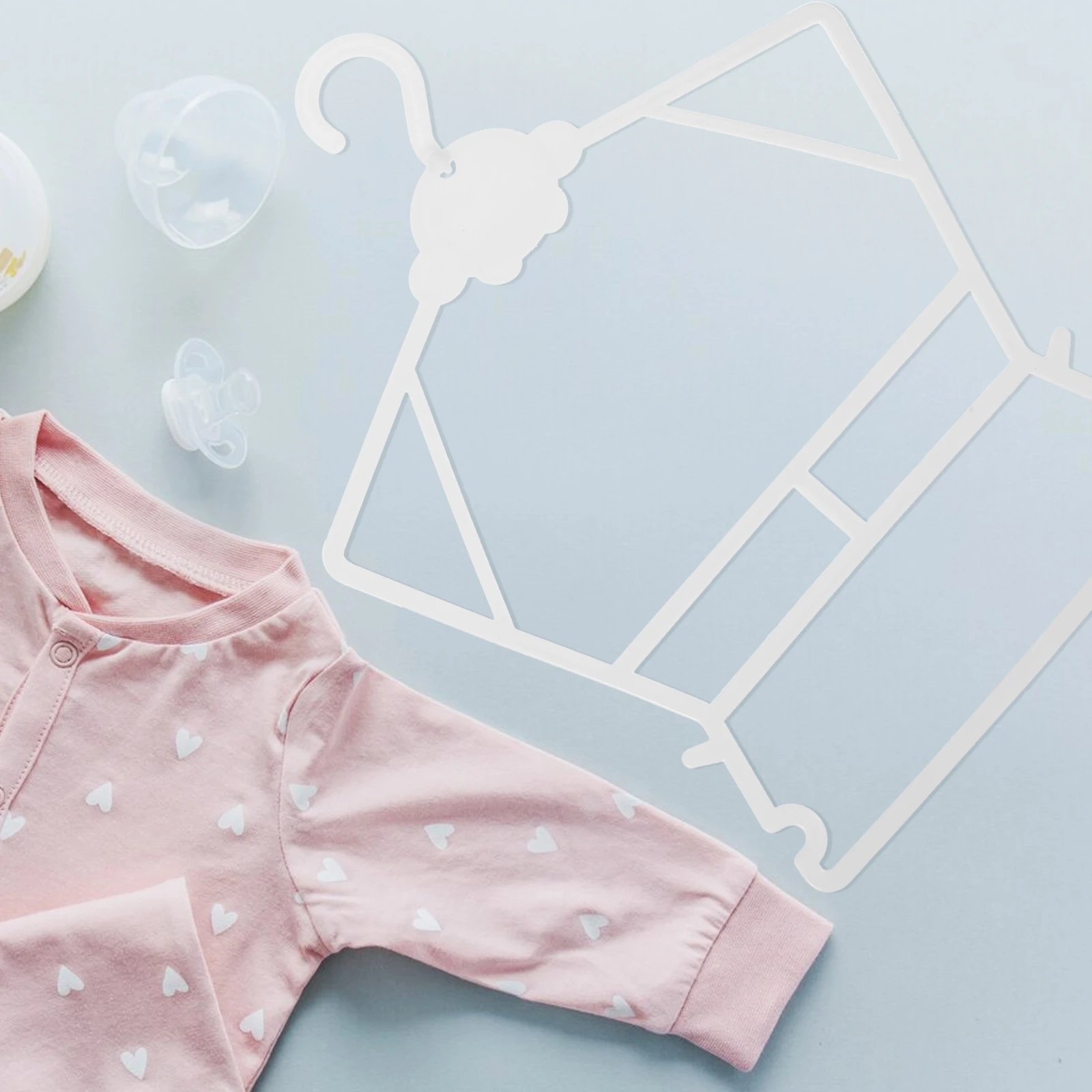 

10 Pcs Children Clothes Hanger Set Baby Toddler Plastic Coat Hangers White Kids Swimsuit Closet Storage Drying