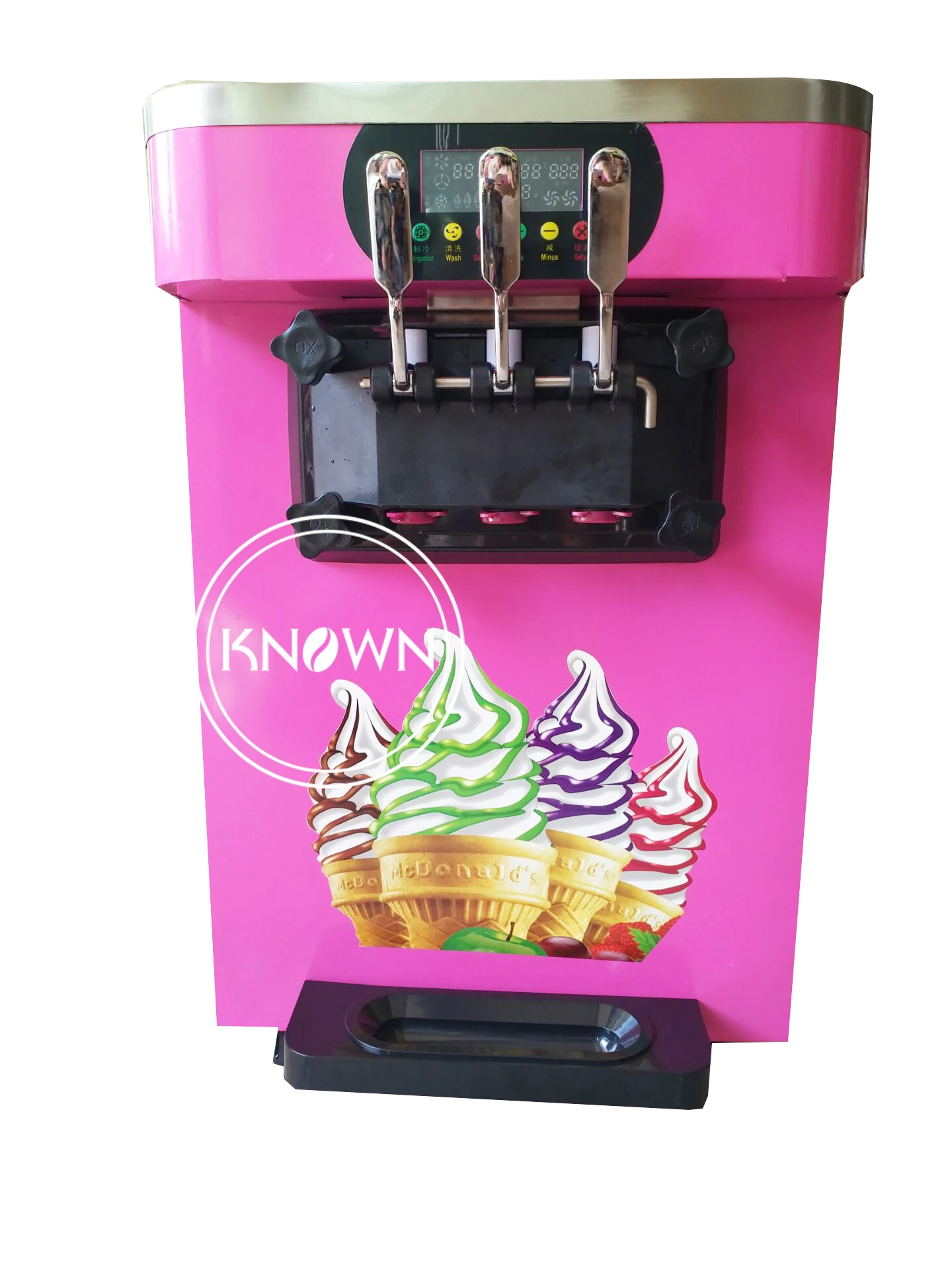 Machine à crème glacée pour magasin d'aliments froids, machine à glace, petite table, document rose, 18L, H