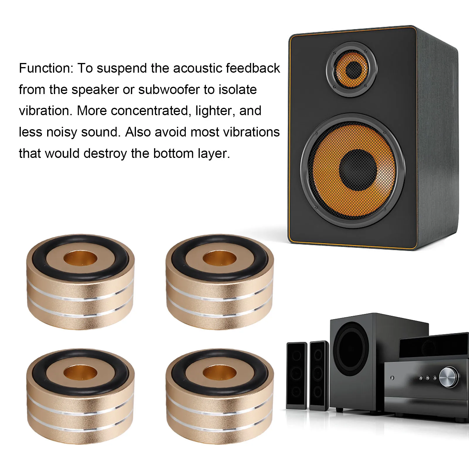 40x20mm Speaker Spikes  CNC Machining Shockproof Speaker Cone Base Pads for Speaker for Recorder for DVD Player view 5