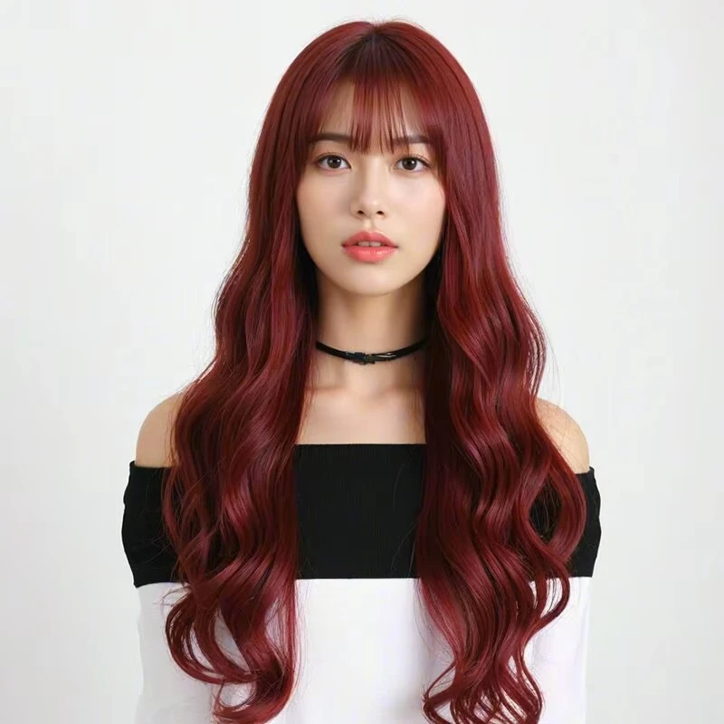 

Long Curly Wavy Synthetic Wig - Natural-Looking Style - Perfect for Women, Everyday Wear, and Party Events