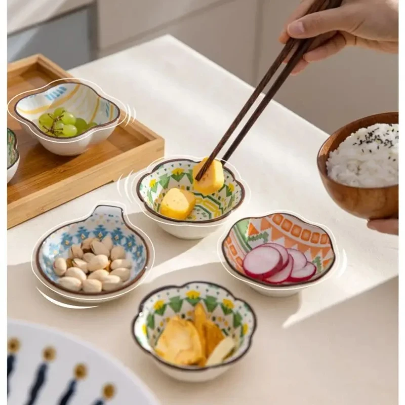 Soy Sauce Saucer Household Ceramic Saucer Side Dish Snack Dish Condiment Dish